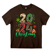 Chocolate Brown 2024 family christmas Heavy Core Tee - MaliasSmallBusiness