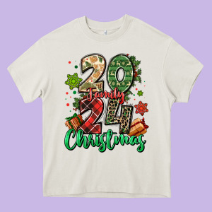 2024 Family Christmas Heavy Core Tee Designed By Maliassmallbusiness