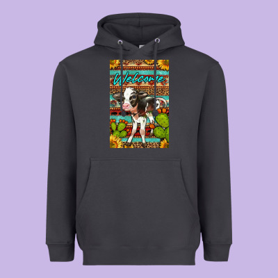 Welcome Cute Baby Calf Heavyweight Hoodie Designed By Lillyallendesigns