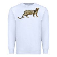 White Jaguarundi Premium Sweatshirt - LillyAllenDesigns
