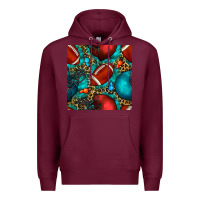 Burgundy american football helmet with leopard and gemstone Premium Hoodie - BundleAndBundleShop