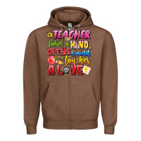 Chestnut a Teacher Takes a Hand Opens a mind and Touches A Zipper Hoodie - CowhideDigitalArt