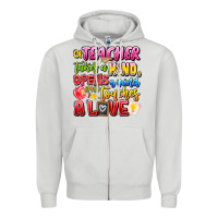 Dove Grey a Teacher Takes a Hand Opens a mind and Touches A Zipper Hoodie - CowhideDigitalArt