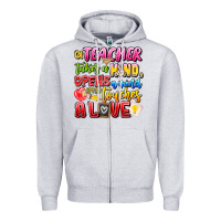 Heather Grey a Teacher Takes a Hand Opens a mind and Touches A Zipper Hoodie - CowhideDigitalArt