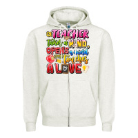 Oatmeal Heather a Teacher Takes a Hand Opens a mind and Touches A Zipper Hoodie - CowhideDigitalArt