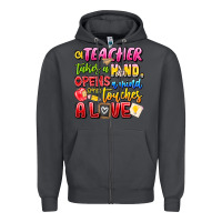 Smoke a Teacher Takes a Hand Opens a mind and Touches A Zipper Hoodie - CowhideDigitalArt
