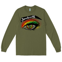 Army Green juneteenth eyelash cowgirl Long Sleeve Tee - CowGirlArtShop
