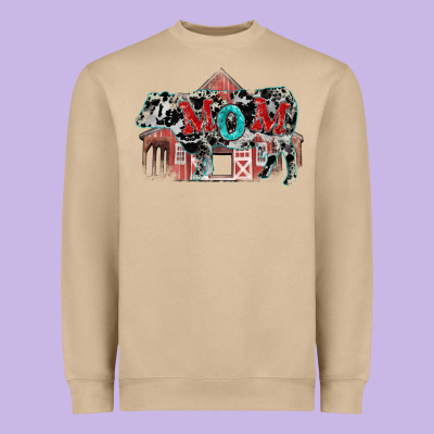 Mom Cow Mother's Day Heavyweight Sweatshirt Designed By Fadigitalartstudio