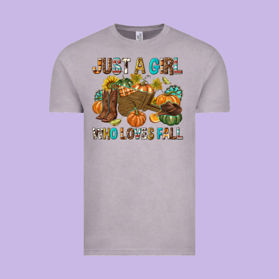 Just A Girl Who Loves Fall Vintage Tee Designed By Texasbilliewilder