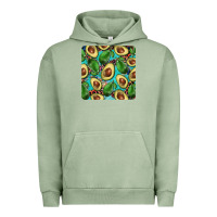 Pigment Oil Green avacado with turquoise and leopard background mug coaster Urban Hoodie - BarkalooDesign
