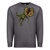 Charcoal Heather Dilophosaurus Premium Sweatshirt - LillyAllenDesigns