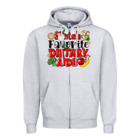 Heather Grey santas favorite dietary aide Zipper Hoodie - LillyAllenDesigns