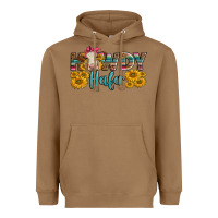 Toasted Coconut Western Howdy Heifer With Charolais Cow Heavyweight Hoodie - LillyAllenDesigns
