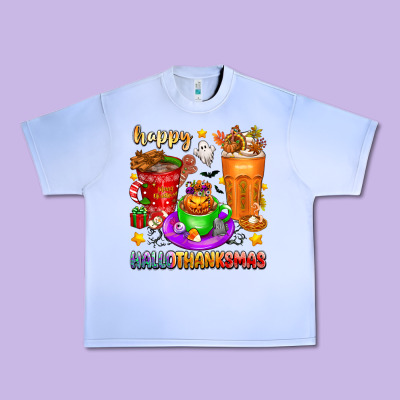 Happy Hallothanksmas Coffee Cups Urban Heavy Tee Designed By Texasbilliewilder
