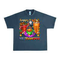 Midnight Navy Happy Hallothanksmas coffee cups Urban Heavy Tee - texasbilliewilder