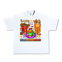 White Happy Hallothanksmas coffee cups Urban Heavy Tee - texasbilliewilder