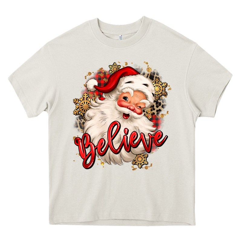 Believe Christmas Santa Claus Heavy Core Tee by MaliasSmallBusiness | Teevron