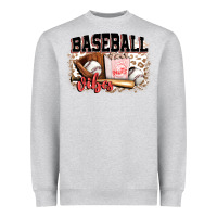 Heather Grey baseball vibes Heavyweight Sweatshirt - FaDigitalArtStudio