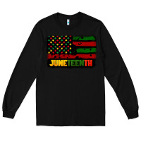 Black juneteenth american flag Long Sleeve Tee - CowGirlArtShop