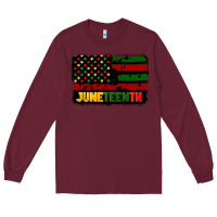 Burgundy juneteenth american flag Long Sleeve Tee - CowGirlArtShop