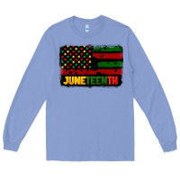 Colony Blue juneteenth american flag Long Sleeve Tee - CowGirlArtShop