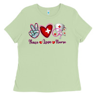 Matcha Peace Love Nurse Ladies Tee - RanaPortraitStore