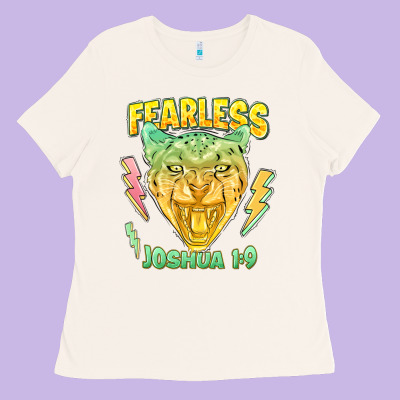 Fearless Joshua 1 9 Cheetah Ladies Tee Designed By Lillyallendesigns