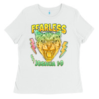 White fearless joshua 1 9 cheetah Ladies Tee - LillyAllenDesigns