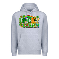 Heather Grey lucky charm Premium Hoodie - FaDigitalArtStudio