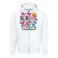 White Bye Bye School Hello Pool Teacher  Squad Zipper Hoodie - CowhideDigitalArt