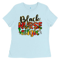 Baby Blue black nurse magic Ladies Tee - LillyAllenDesigns