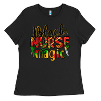 Black black nurse magic Ladies Tee - LillyAllenDesigns