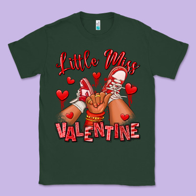 Little Miss Valentine Afro Kid Sneakers Classic Tee Designed By Ranaportraitstore