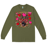 Army Green valentine's german shepherd Long Sleeve Tee - RanaPortraitStore