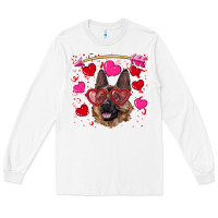 White valentine's german shepherd Long Sleeve Tee - RanaPortraitStore