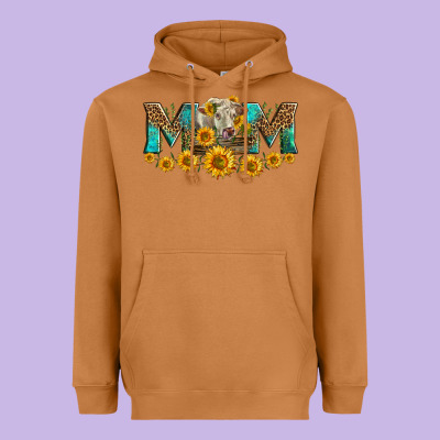 Charolais Cow Mom Heavyweight Hoodie Designed By Lillyallendesigns