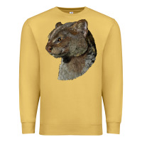 Antique Gold Jaguarundi Head Premium Sweatshirt - LillyAllenDesigns