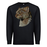 Black Jaguarundi Head Premium Sweatshirt - LillyAllenDesigns