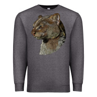 Charcoal Heather Jaguarundi Head Premium Sweatshirt - LillyAllenDesigns