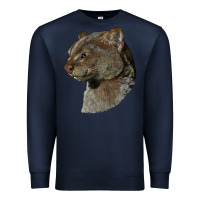 Navy Jaguarundi Head Premium Sweatshirt - LillyAllenDesigns