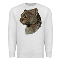 Oatmeal Heather Jaguarundi Head Premium Sweatshirt - LillyAllenDesigns
