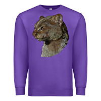 Purple Jaguarundi Head Premium Sweatshirt - LillyAllenDesigns
