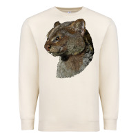 Sandshell Jaguarundi Head Premium Sweatshirt - LillyAllenDesigns