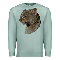 Seafoam Jaguarundi Head Premium Sweatshirt - LillyAllenDesigns