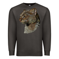 Smoke Jaguarundi Head Premium Sweatshirt - LillyAllenDesigns