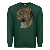Sports Green Jaguarundi Head Premium Sweatshirt - LillyAllenDesigns
