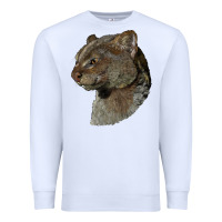White Jaguarundi Head Premium Sweatshirt - LillyAllenDesigns