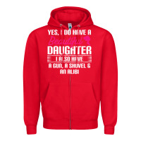 Red Father Yes I Do Have A Beautiful Daughter Zipper Hoodie - tuanDangUi