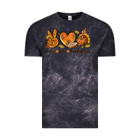 Cloud Black Peace Love Thanksgiving Vintage Tee - texasbilliewilder