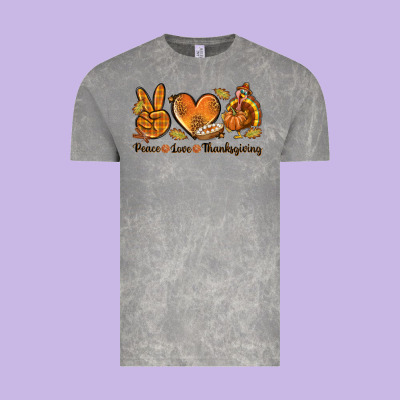 Peace Love Thanksgiving Vintage Tee Designed By Texasbilliewilder